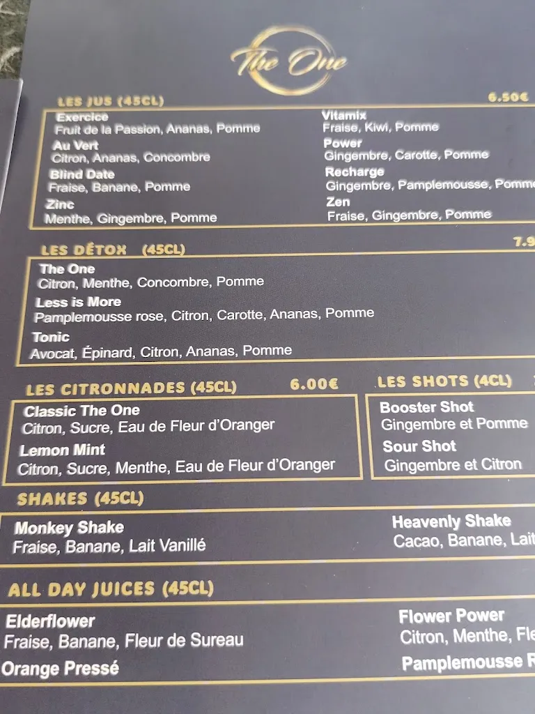 Menu_The One_Valbonne_image_4