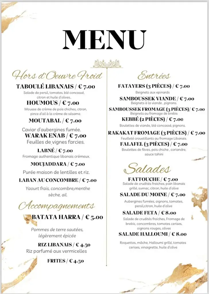 Menu_Bistro Libanais_Valbonne_image_3