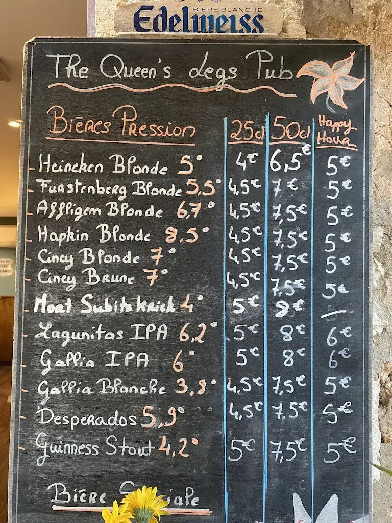 Menu_The Queen's Legs Pub_Valbonne_imagen_3
