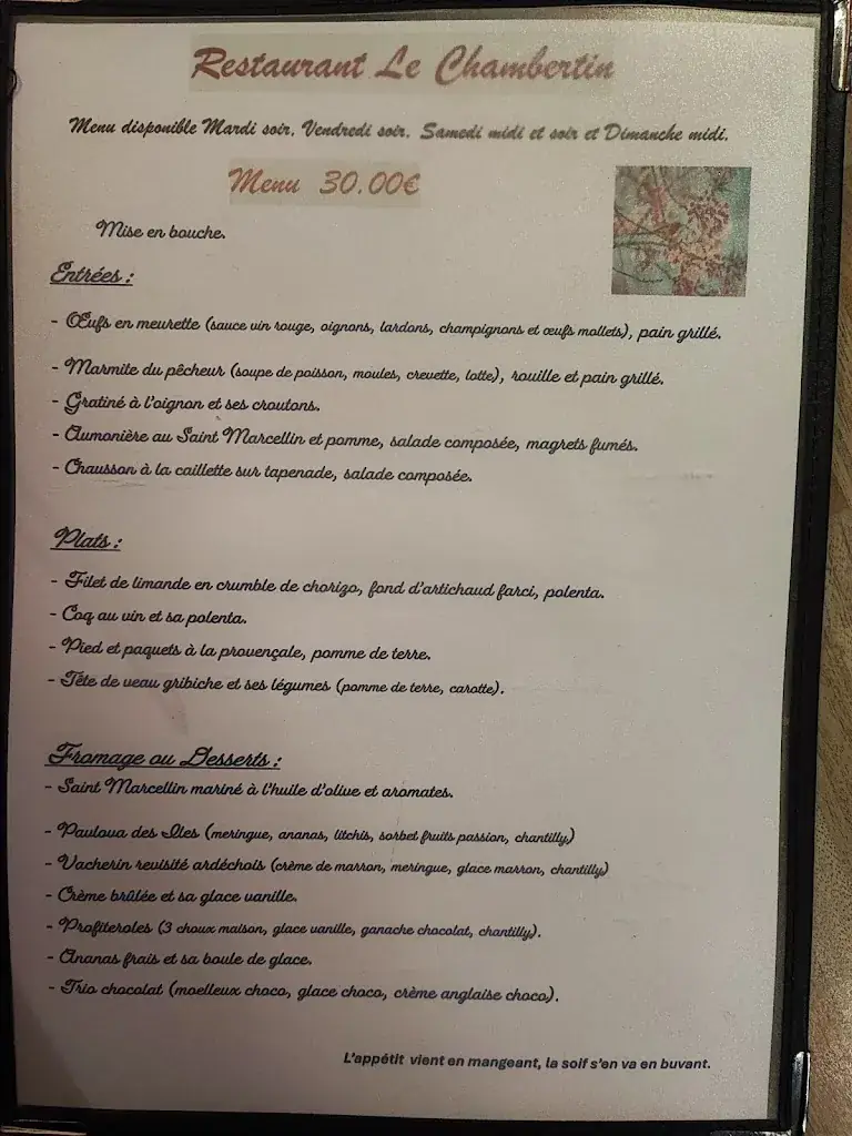 Menu_LE CHAMBERTIN_Valréas_image_1