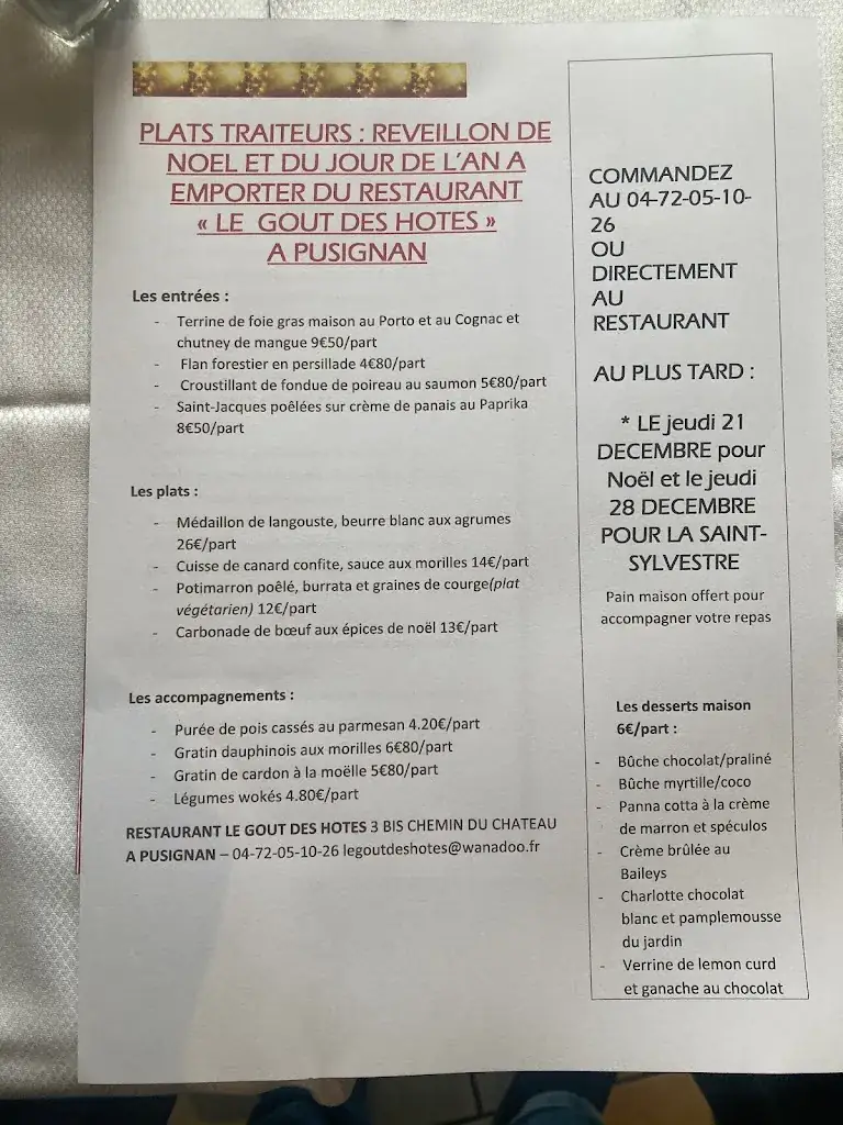 Menu_Le Goût des Hôtes_Pusignan_image_1