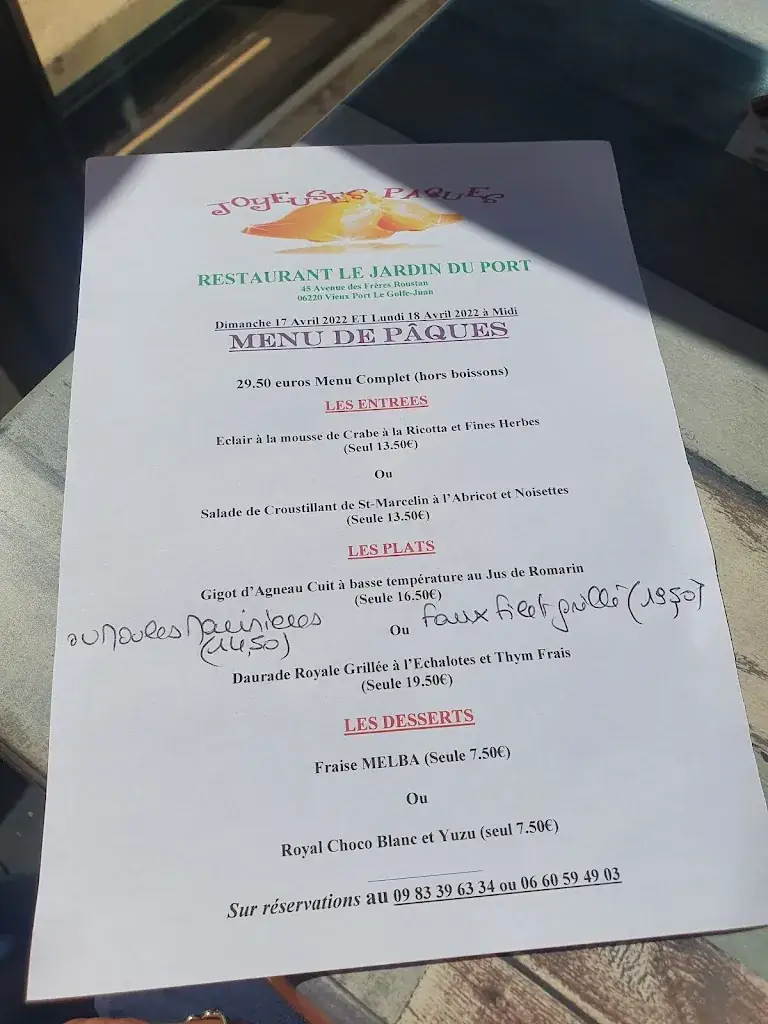 Menü_Le Jardin du Port_Vallauris_Bild_1