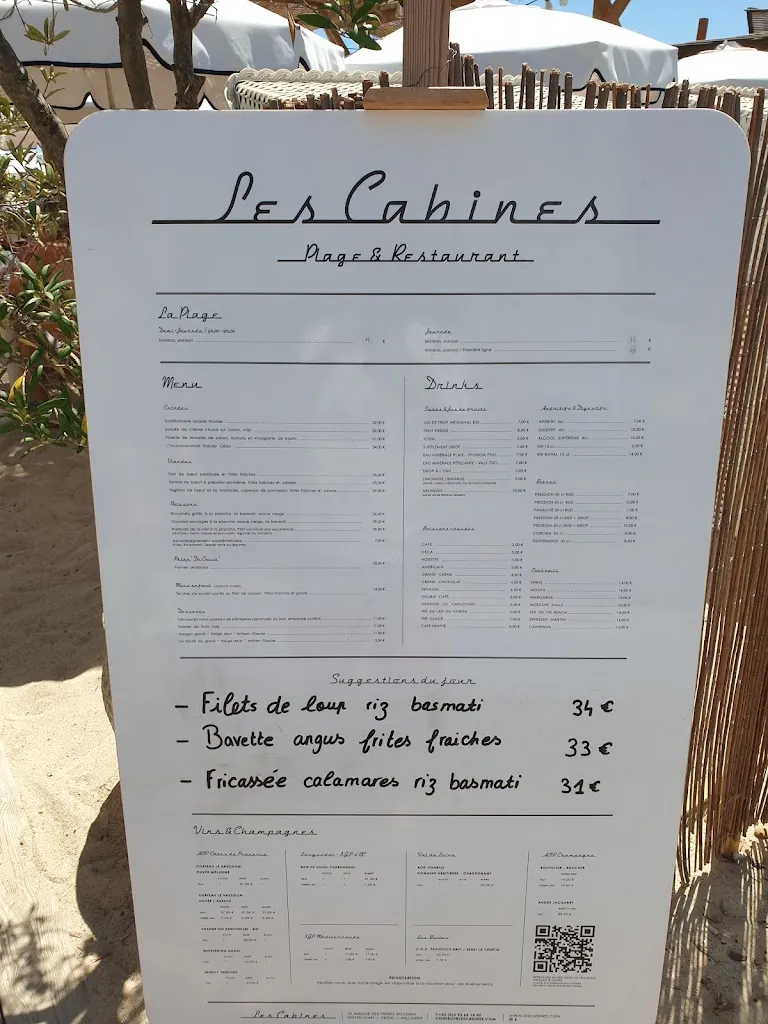Menu_Les Cabines - Plage Privée_Vallauris_image_1