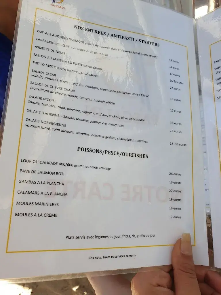 Menü_Pascalin Plage_Vallauris_Bild_1