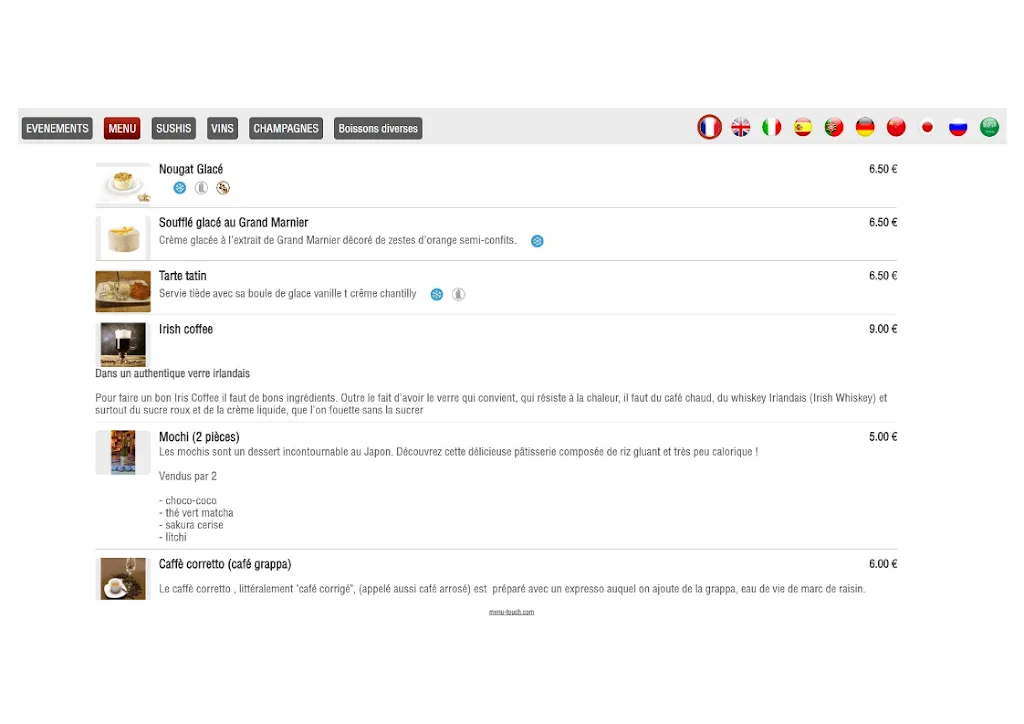 Menu_La Cave du Golfe と sushis_Vallauris_image_1