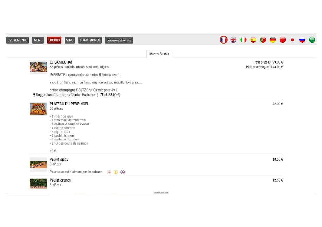 Menu_La Cave du Golfe と sushis_Vallauris_image_3