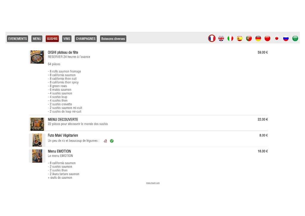 Menu_La Cave du Golfe と sushis_Vallauris_image_4