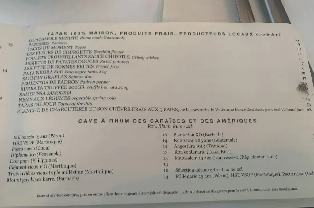 Menu_Monsieur Pablo_Vallauris_image_3