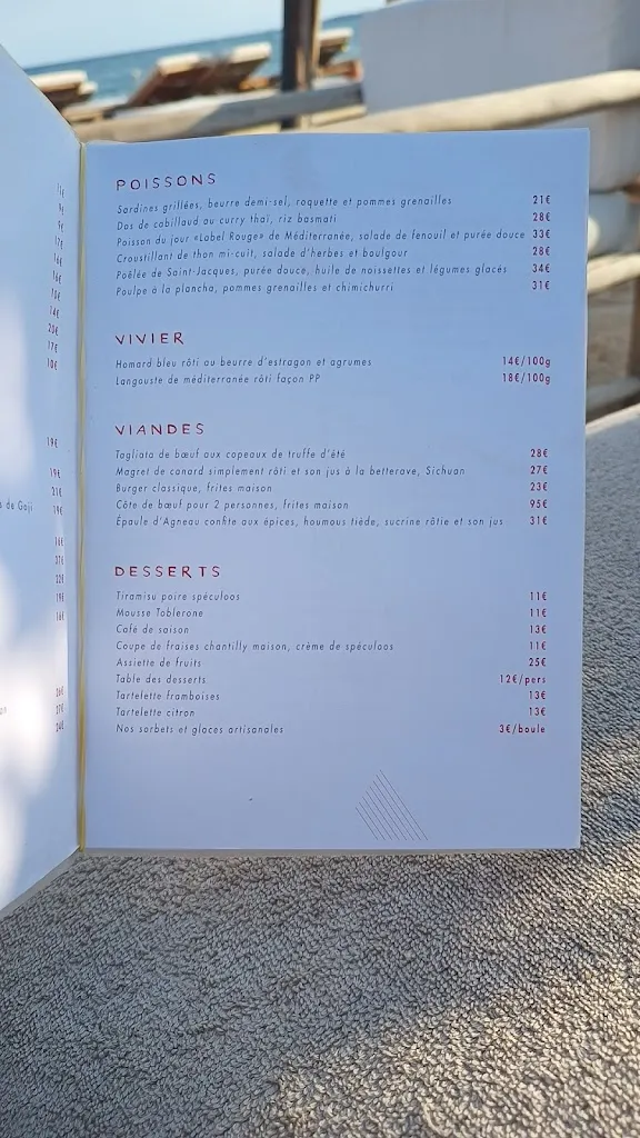Menu_The little Beachfront_Vallauris_image_4