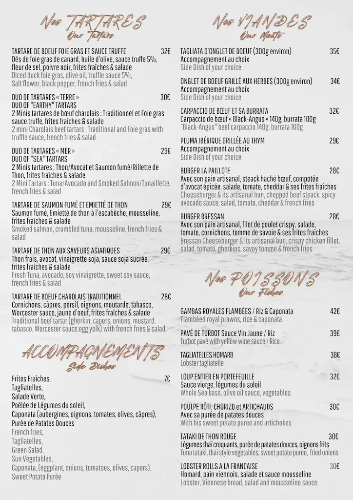 Menu_La PAILLOTE BLANCHE_Vallauris_image_2