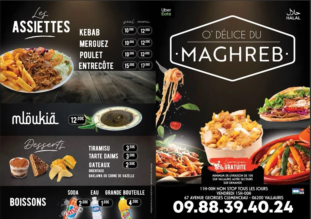 Menu_O Délice Du Maghreb_Vallauris_image_2