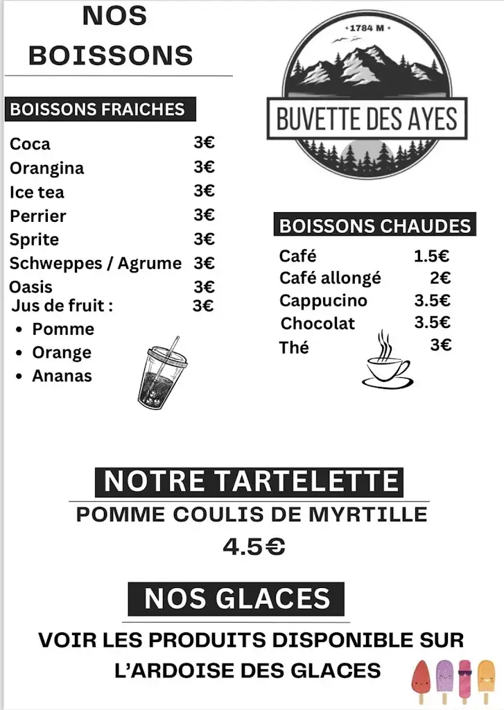 Menu_Buvette des Ayes_Villar-Saint-Pancrace_image_1