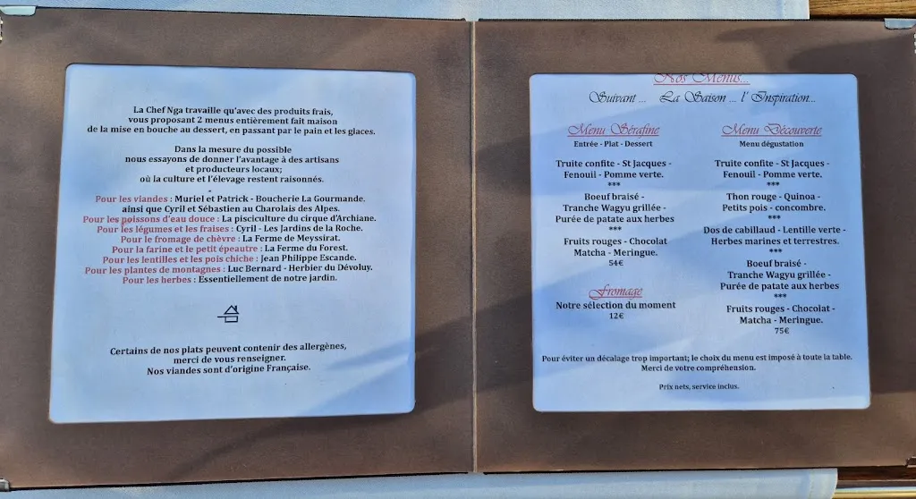 Menu_Restaurant La Sérafine_Veynes_image_3