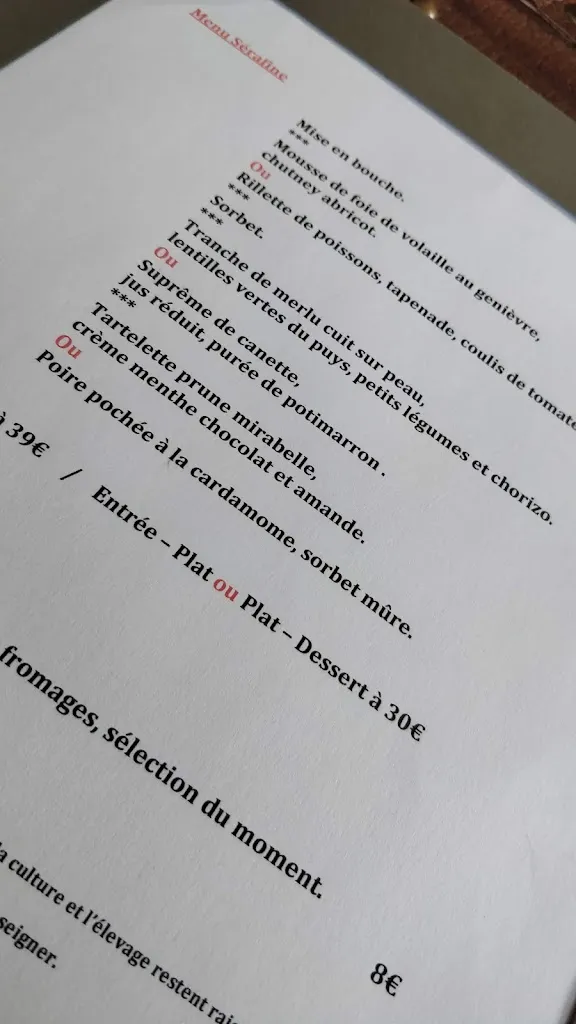 Menu_Restaurant La Sérafine_Veynes_image_4