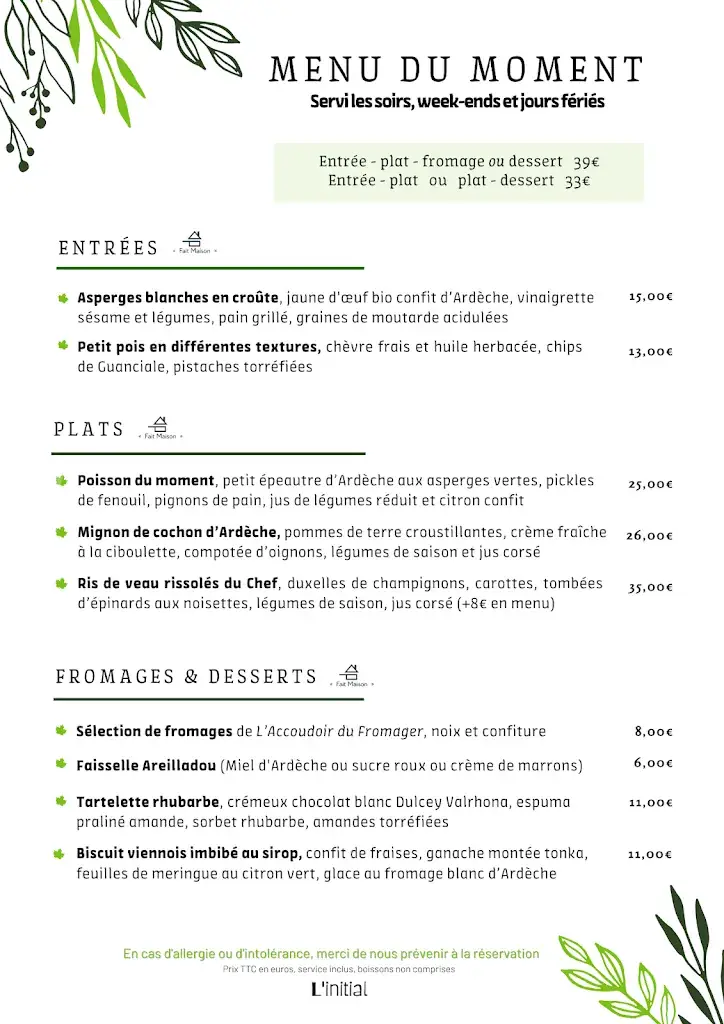 Menu_L'initial - Restaurant à Privas_Privas_image_2