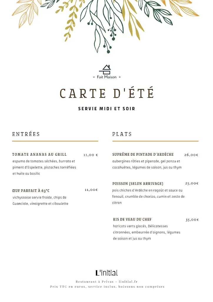 Menu_L'initial - Restaurant à Privas_Privas_image_3