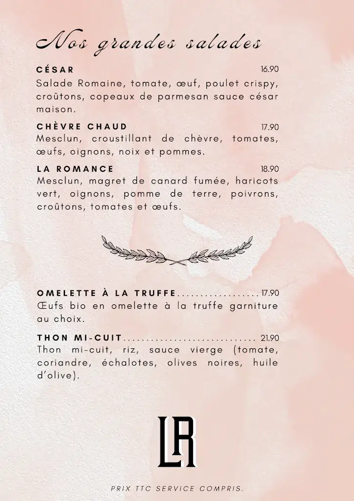 Menu_La Romance_Villeneuve-Loubet_image_1