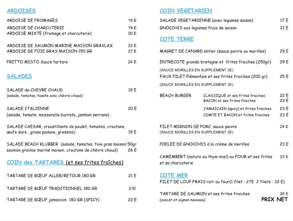 Menu_BEACH KLUBBER_Villeneuve-Loubet_image_3