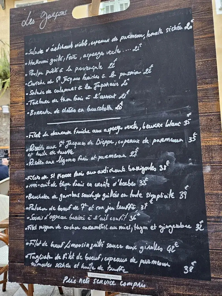 Menu_Les Garçons_Villefranche-sur-Mer_image_4