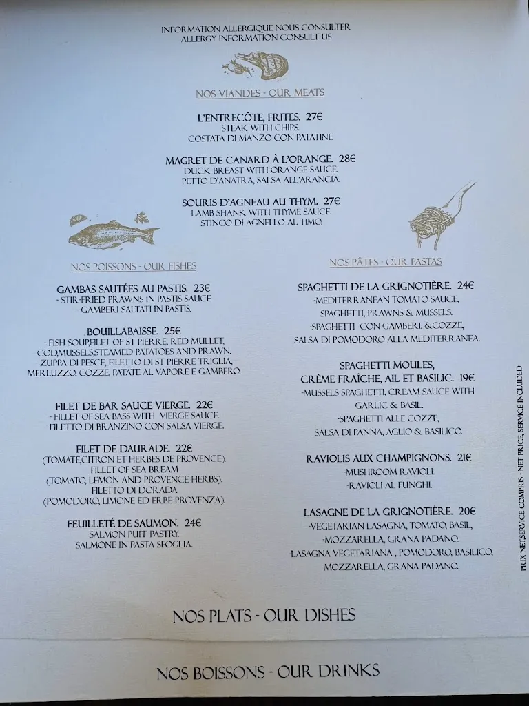 Menu_La Grignotière - Restaurant Villefranche-sur-Mer_Villefranche-sur-Mer_image_3