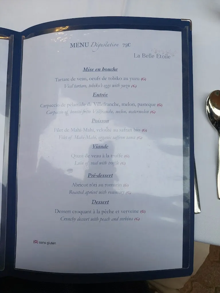 Menu_La Belle Etoile_Villefranche-sur-Mer_image_1