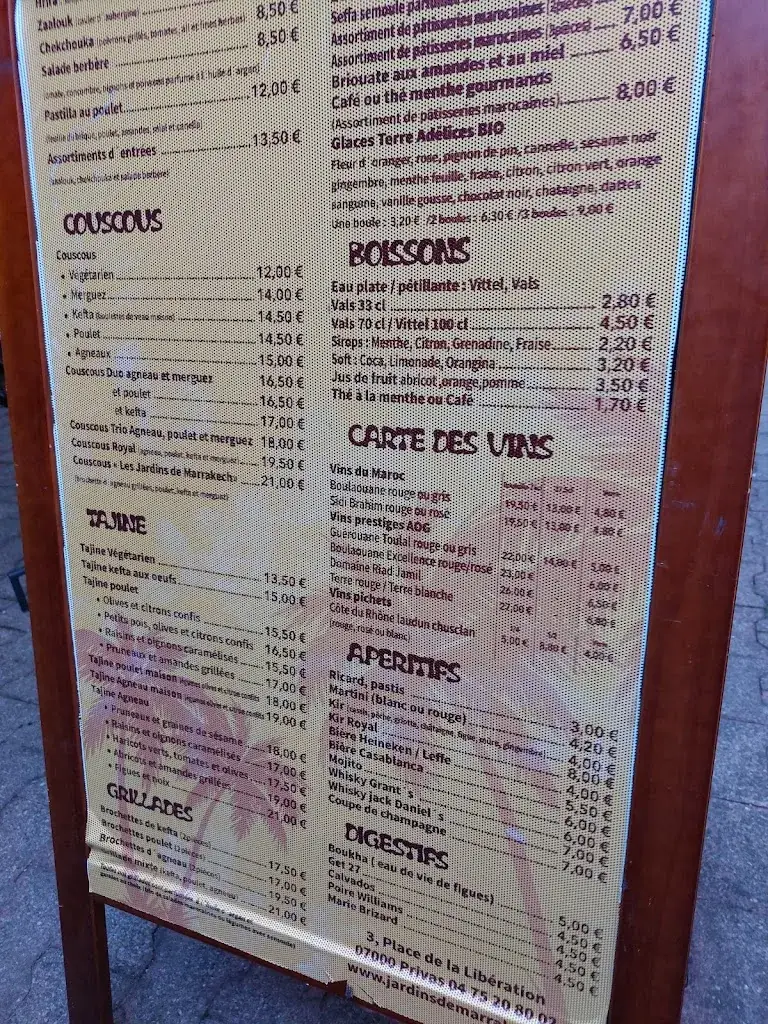 Menu_Les Jardins de Marrakech_Privas_image_3