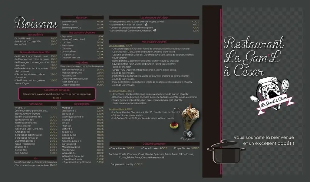 Menu_Restaurant La Gam'l à César_Visan_image_1