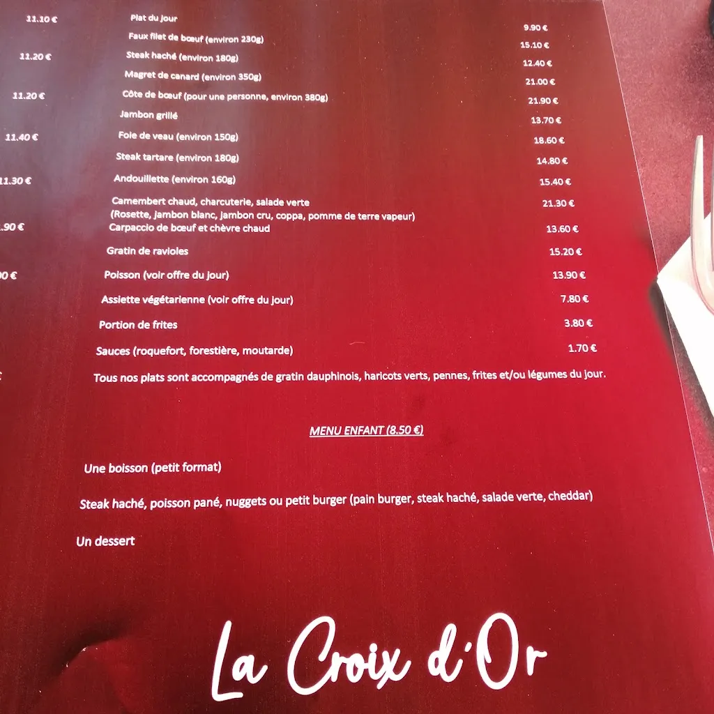 Menu_Bar La Croix d'Or_Privas_image_3