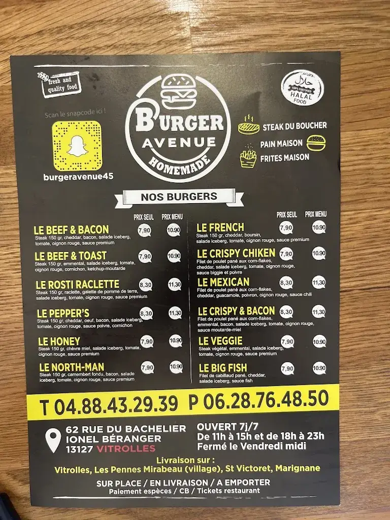 Menu_Burger Avenue_Vitrolles_image_1