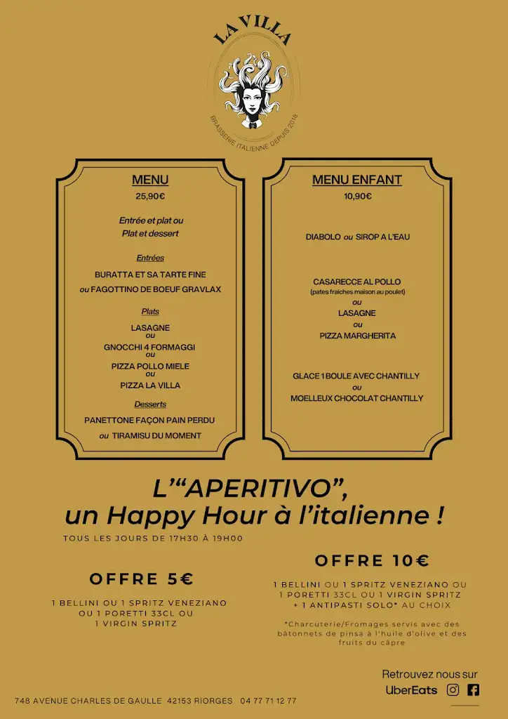 Menu_La Villa Brasserie Italienne Roanne Riorges_Roanne_image_4