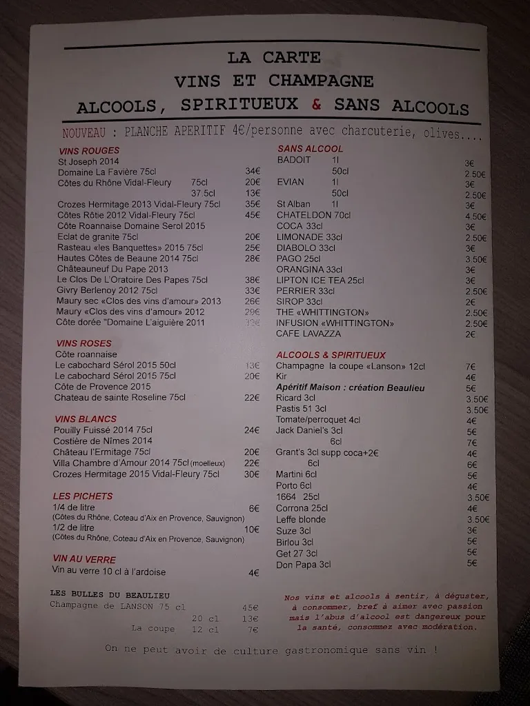 Menu_le Bistro de Beaulieu_Riorges_image_1