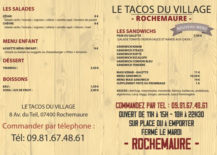 Menu_Le Tacos du Village_Rochemaure_image_2