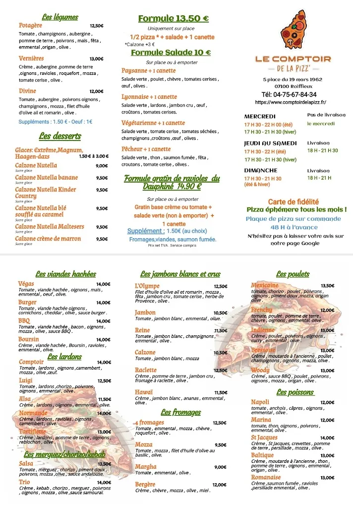 Menu_Le Comptoir de la Pizz'_Roiffieux_immagine_1