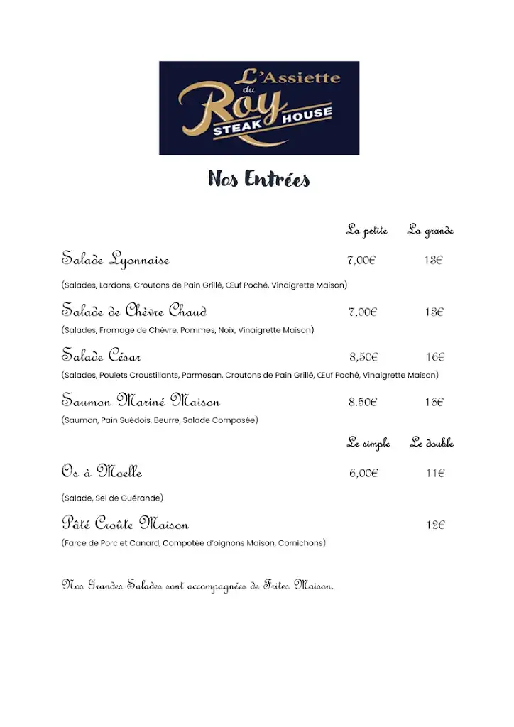 Menu_L’Assiette du Roy Restaurant Steak House_Rillieux-la-Pape_image_3