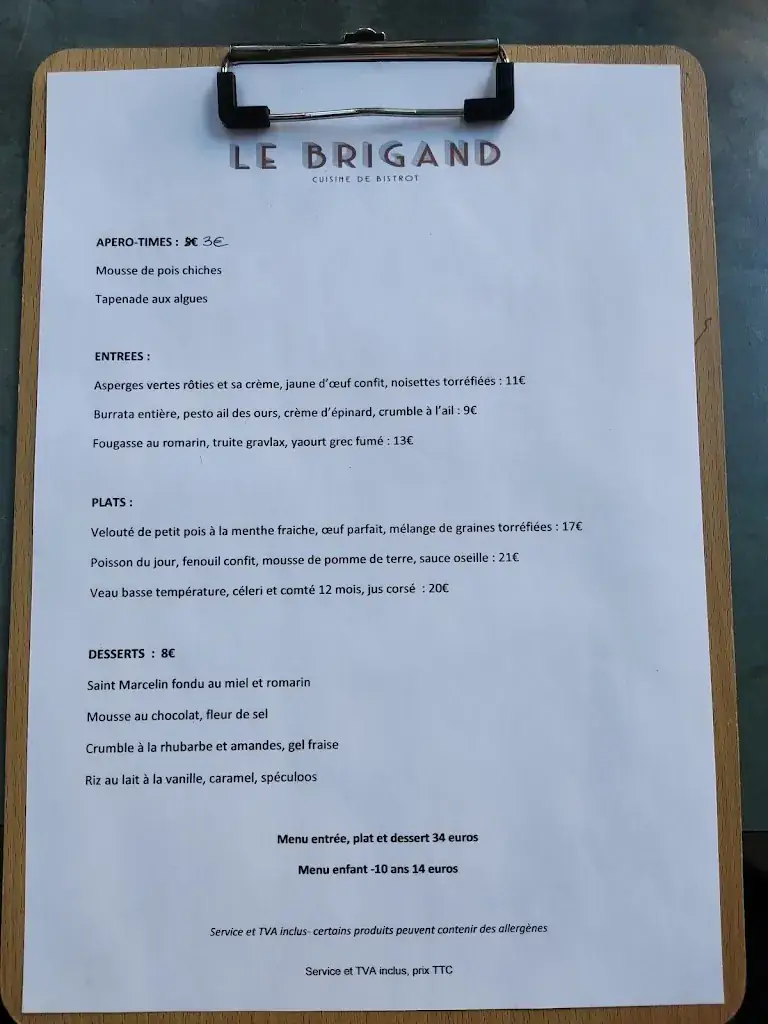 Menu_Restaurant le Brigand_Suze-la-Rousse_immagine_1