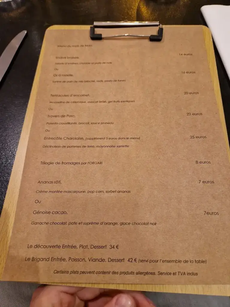Menu_Restaurant le Brigand_Suze-la-Rousse_immagine_2