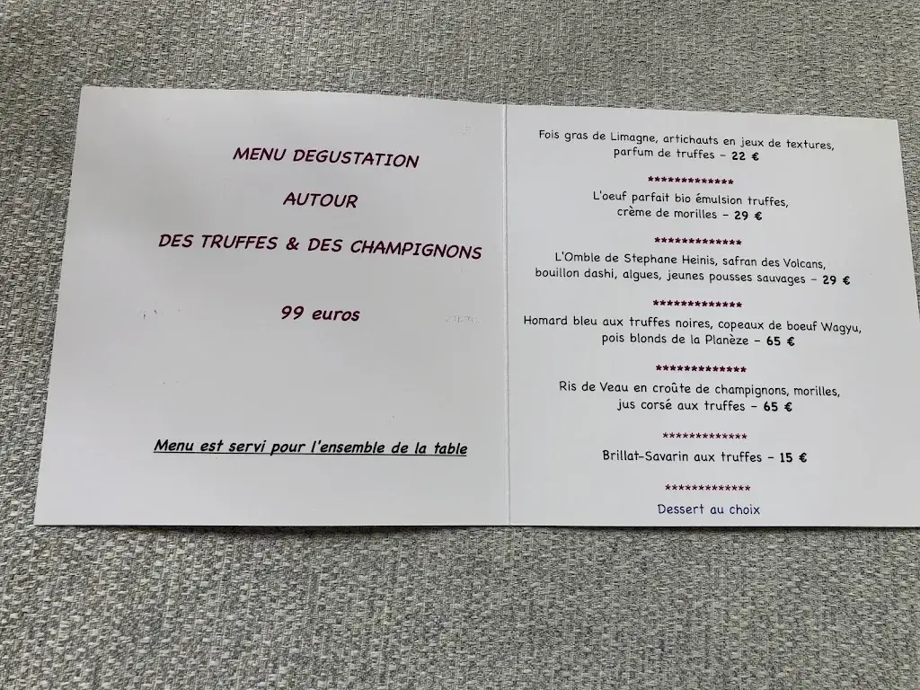 Menü_Demeures & Châteaux La Belle Meunière Hôtel & Restaurant Gastronomique_Royat_Bild_3