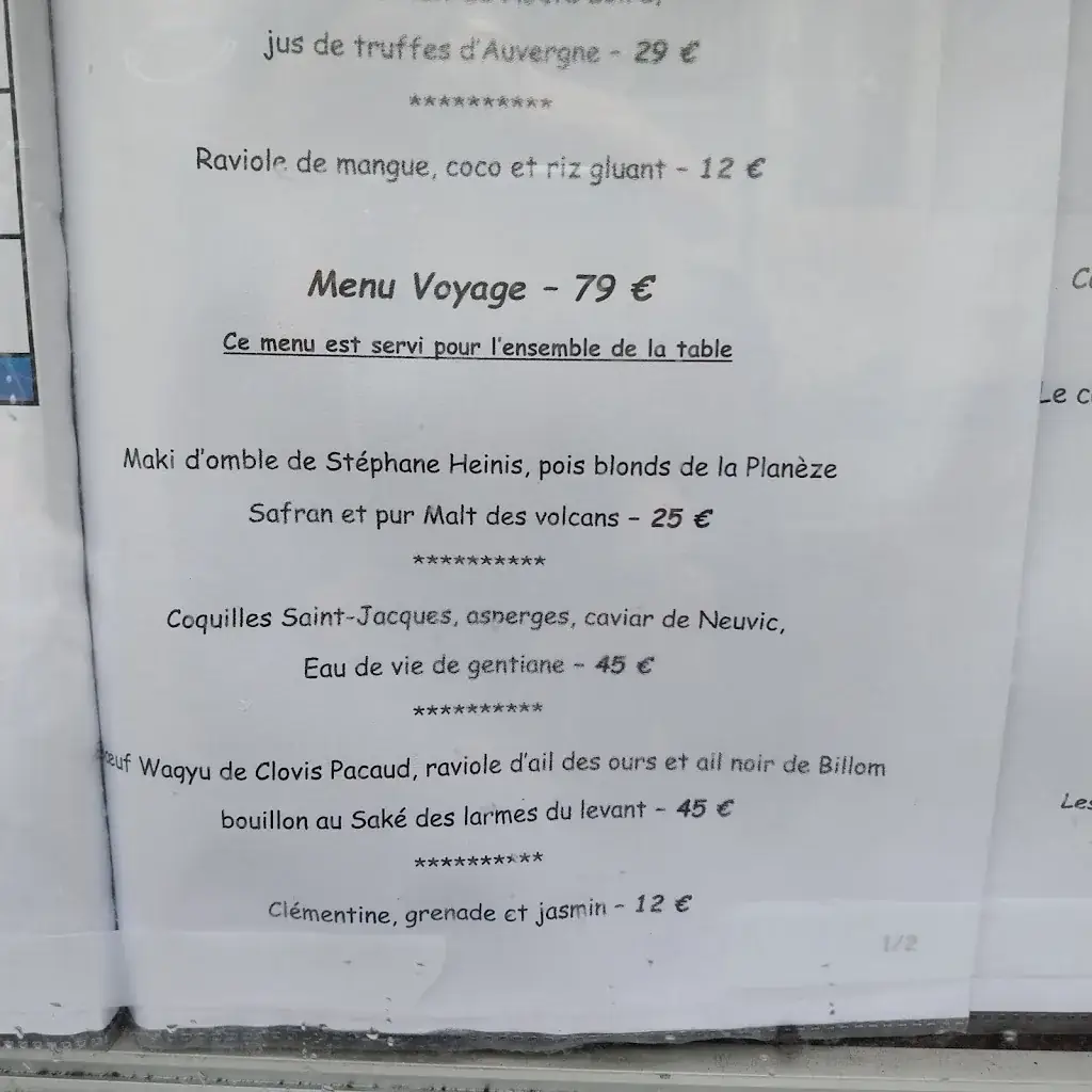 Menü_Demeures & Châteaux La Belle Meunière Hôtel & Restaurant Gastronomique_Royat_Bild_4