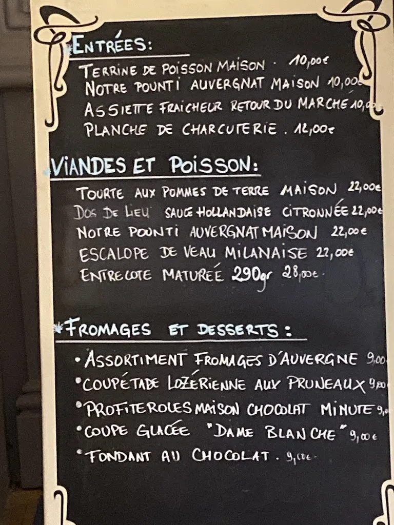 Menu_Restaurant La Villa Romaine_Royat_image_1