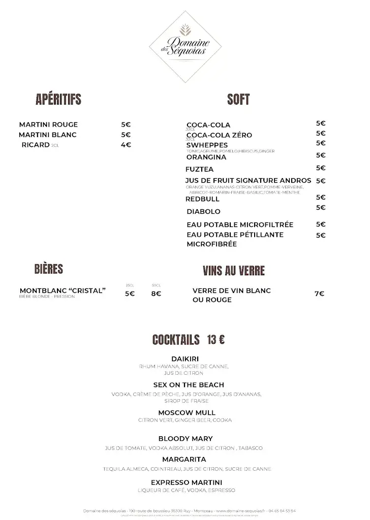 Menu_Séquoias Golf & Resort Hotel Restaurant Séminaire Résidentiel_Ruy-Montceau_image_3