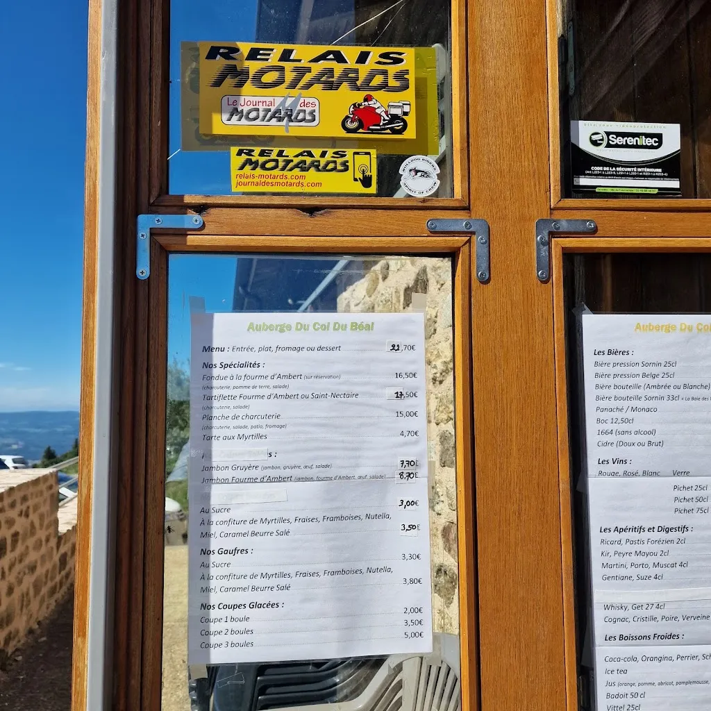 Menu_Auberge du col du Béal_Saint-Pierre-la-Bourlhonne_image_2
