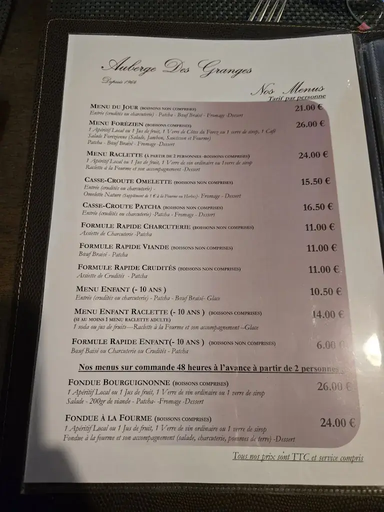 Menu_Auberge des Granges - Chalmazel_Chalmazel-Jeansagnière_image_1