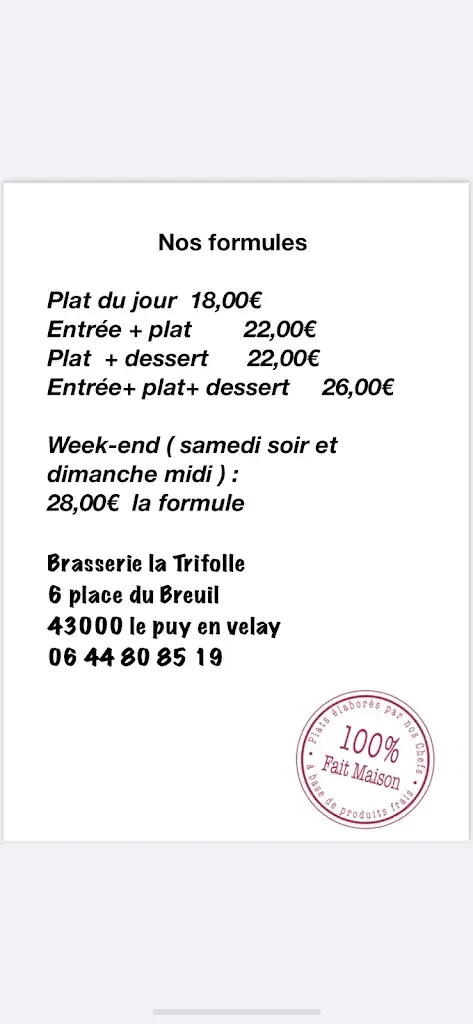 Menu_Brasserie la trifolle_Puy-en-Velay_immagine_2