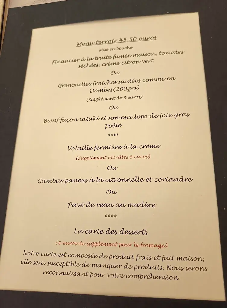 Menu_Restaurant des Dombes_Saint-André-le-Bouchoux_immagine_3