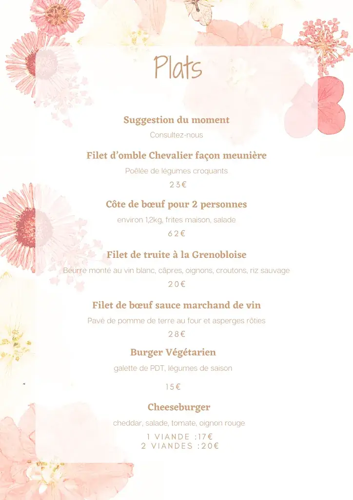 Menü_Restaurant L'auberge refleurie_Saint-Étienne-de-Crossey_Bild_3