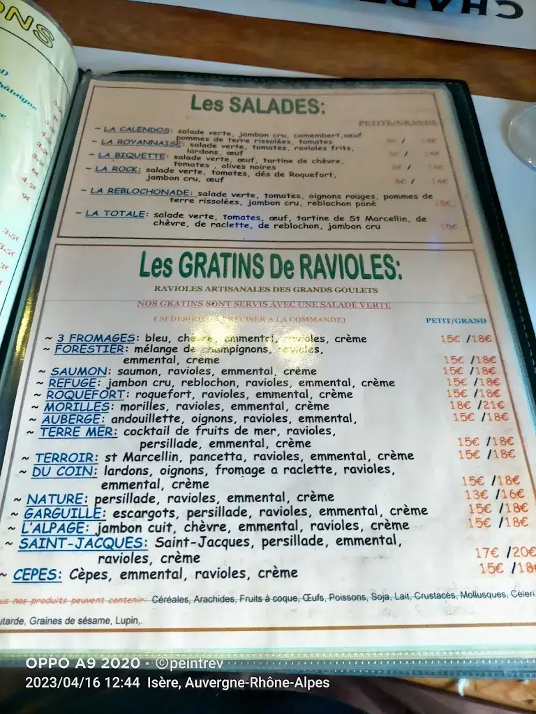 Menu_L'Auberge de la Sure_Chartreuse_immagine_1