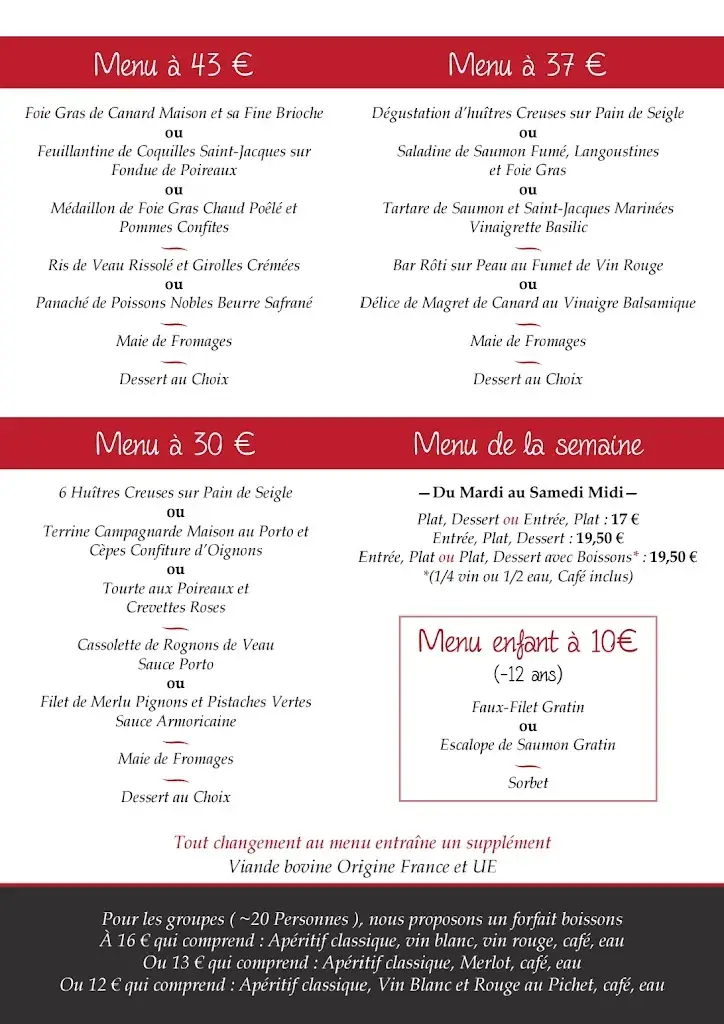 Menu_Restaurant Auberge du Poirier_Saint-Alban_image_1
