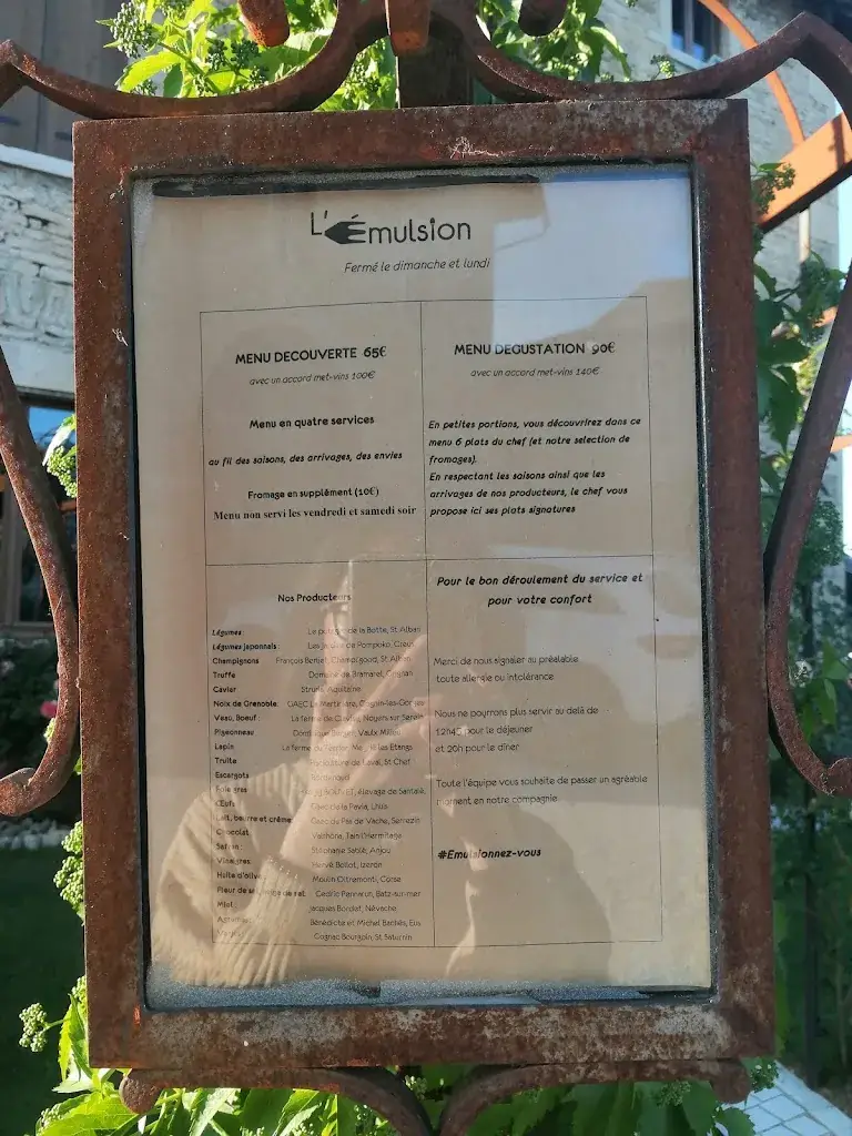 Menu_Restaurant l'émulsion_Saint-Alban-de-Roche_immagine_3