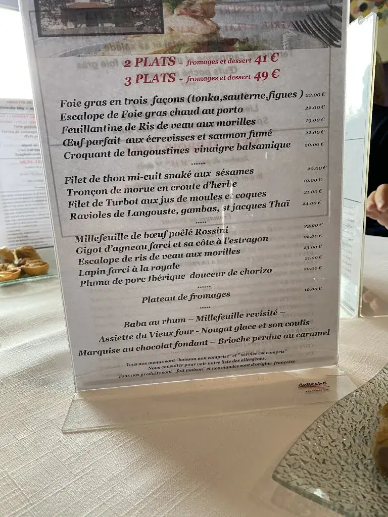 Menu_Restaurant Le Vieux Four par Maison Legate_Saint-Beauzire_image_3