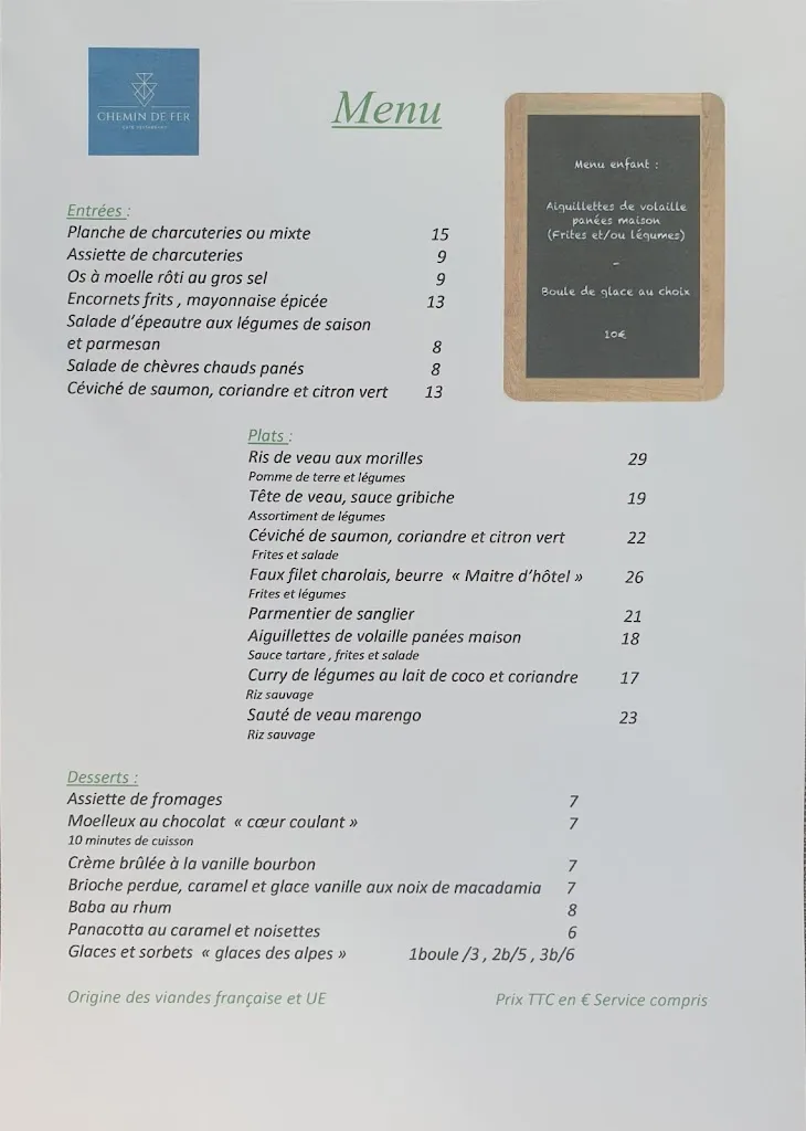 Menu_Restaurant du Chemin de Fer_Saint-Cergues_image_1